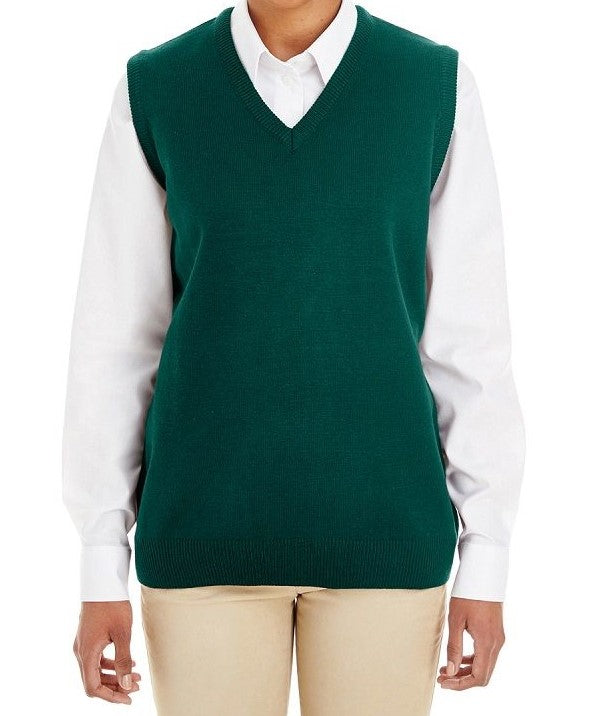 Devon & Jones - Ladies' V-Neck Sweater Vest Sleeveless